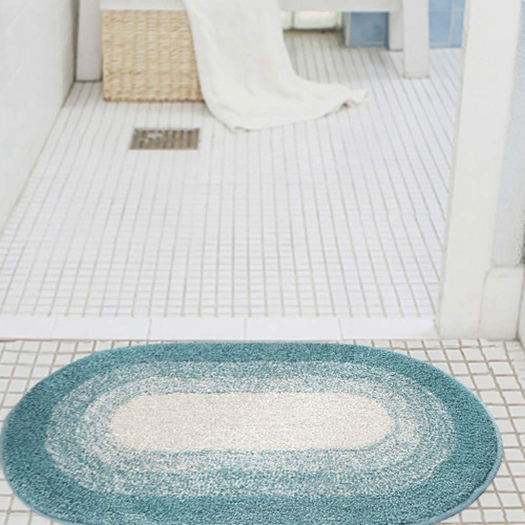 Amazon | 玄関マット 楕円形 40×60cm 青緑色 バスマット 北欧 おしゃれ