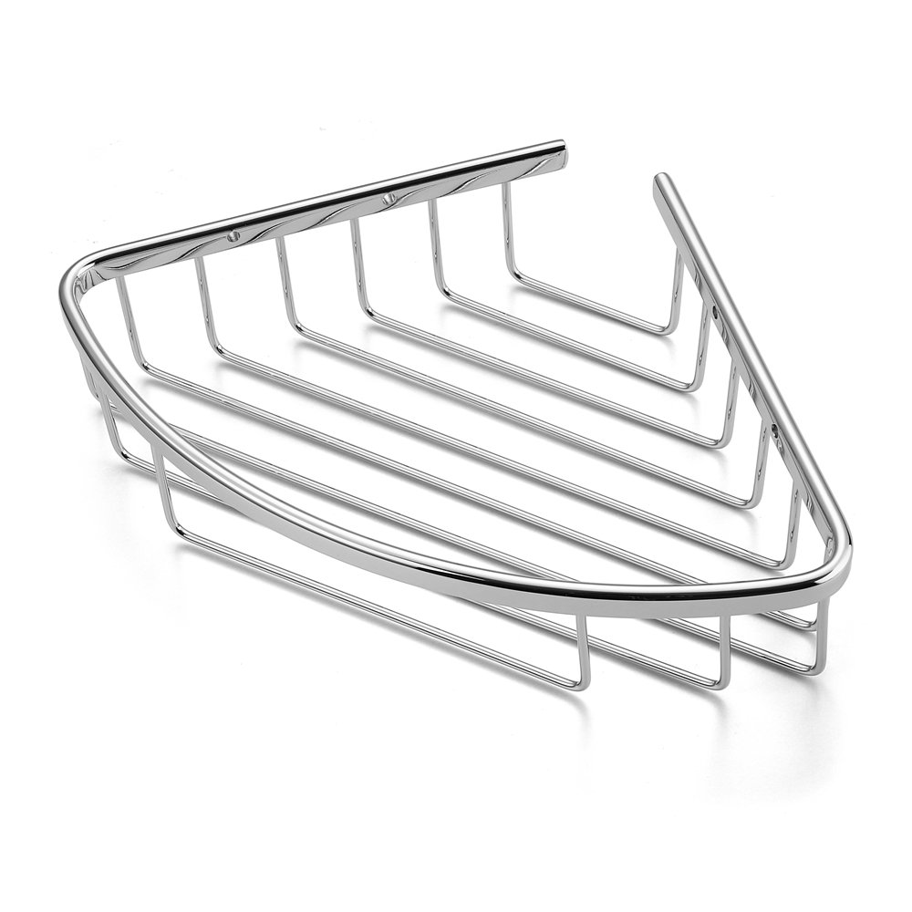 GLYYR Shower Shelf Brass Chrome Bathroom Shower Caddy Basket Storage Shelf Organiser with Screws Wall Mounted for Toilet