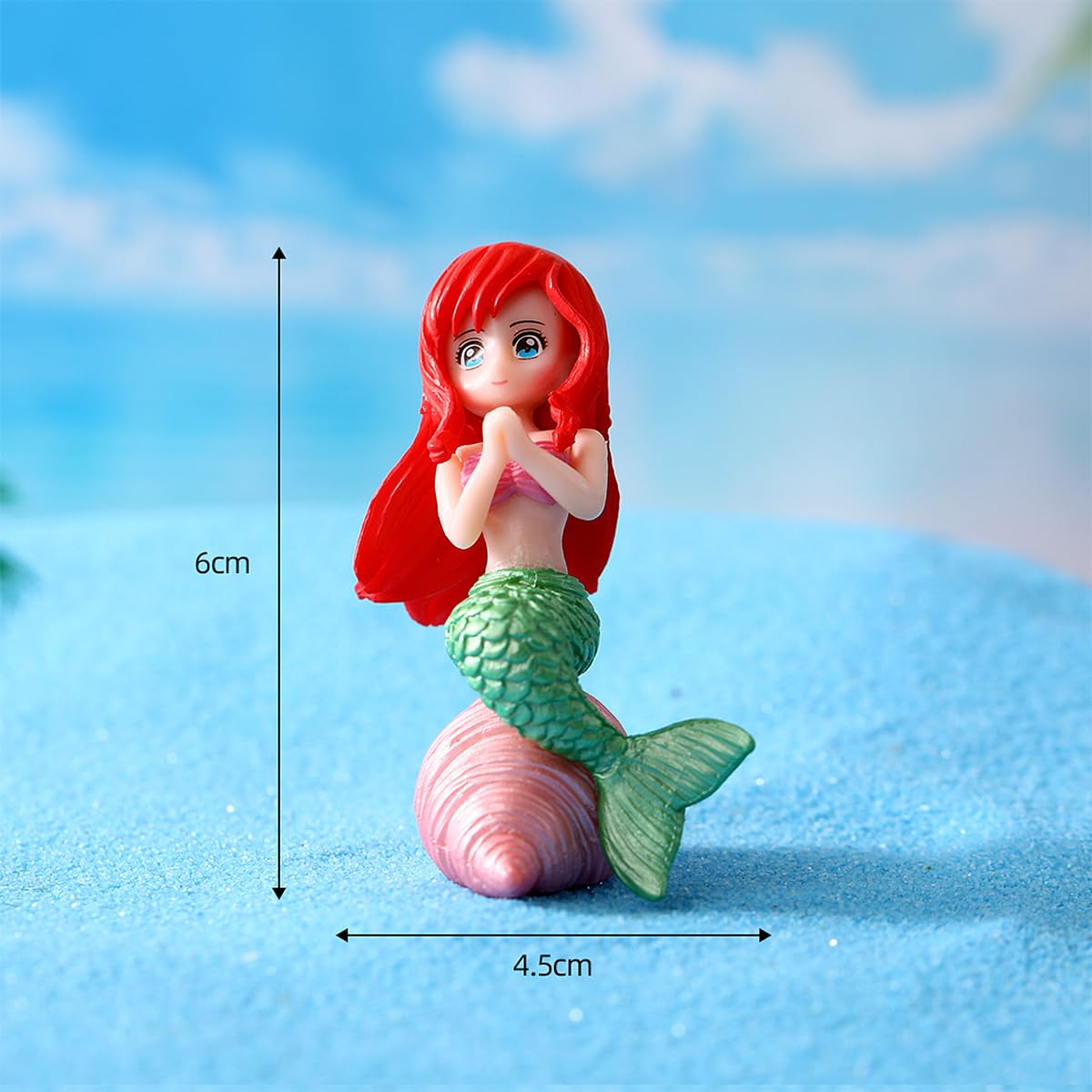 AstonAndia 3 Pcs Pink Mermaid Aquarium Decorations, Resin 3