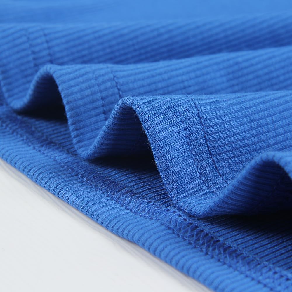 Artfish Women's Round Neck Long Sleeve Knit Ribbed Fitted Crop Top Casual Basic Shirts - Image 4