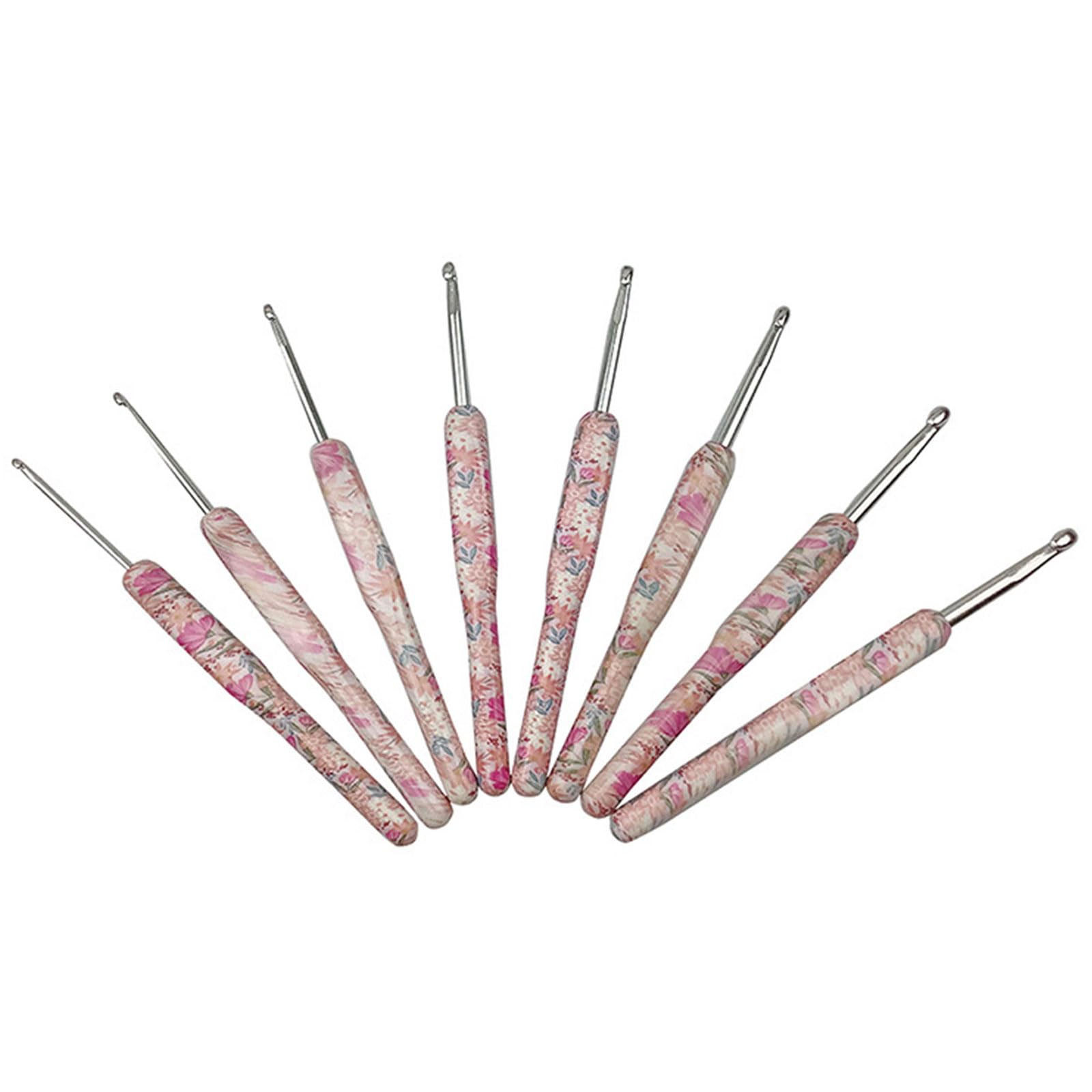 8Pieces Ergonomic Handle Crochet Hook 2.0mm-6mm Ergonomic Hook Set Needle for Crocheting Weaving Beginner Supplies