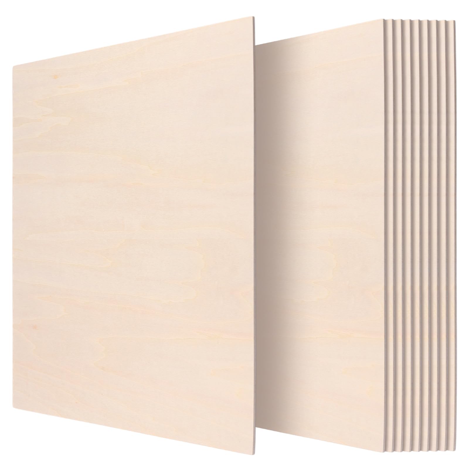 10 Pcs 300 x 300 x 2 mm Square Basswood Sheets, Unfinished Blank Plywood Sheets Thin Wood Sheets Wooden Plywood Boards for Pyrography, Painting, Arts Crafts