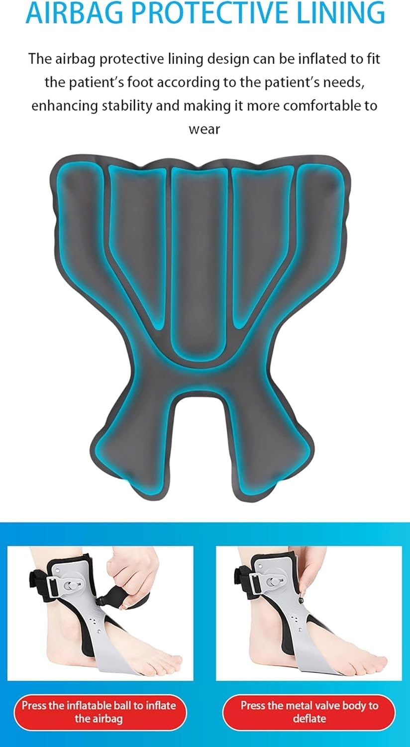 Ortesis para pie caído con forro transpirable para soporte al caminar, ortesis de tobillo AFO para asistencia a la dorsiflexión, alivio de la fascitis plantar, recuperación de accidentes cerebrov