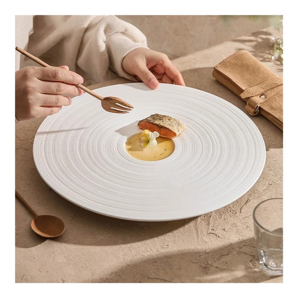 Talerze Obiadowe Biały ceramiczny trójnożny talerz do serwowania deserów sushi(28cm)