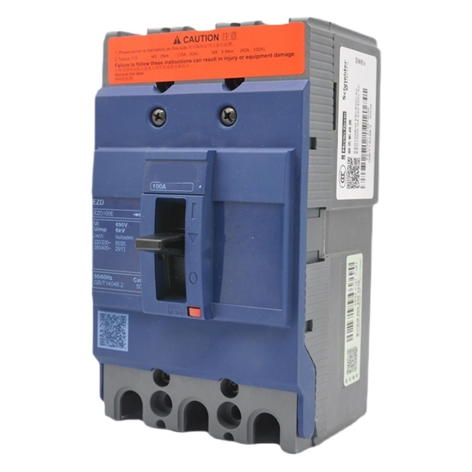 TYEXCZARF Molded Case Circuit Breaker 16A~100A 3P/4P EZD100E3100N(100A)