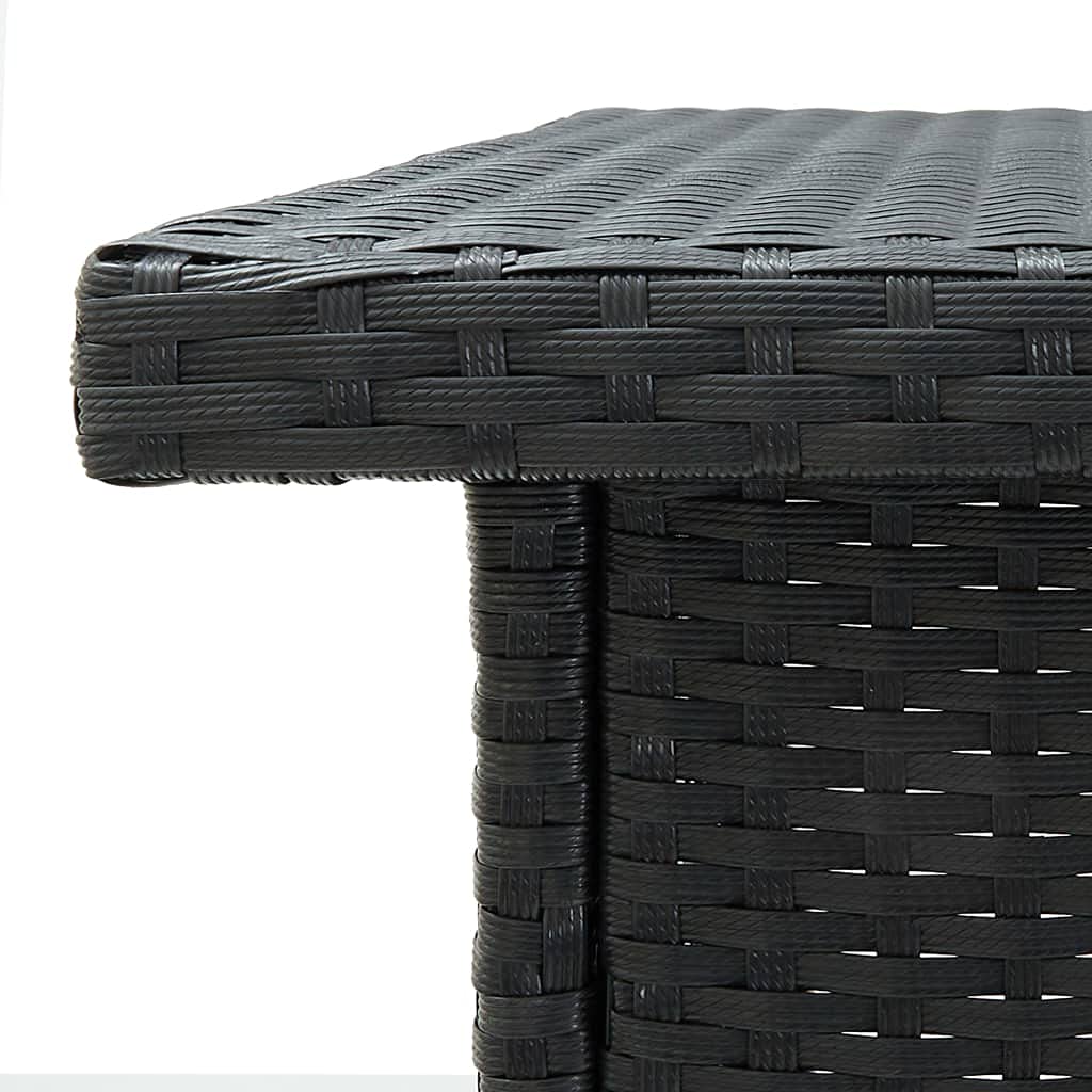 vidaXL Ensemble de Bar de Jardin 3 pcs avec Coussins Noir Poly rotin