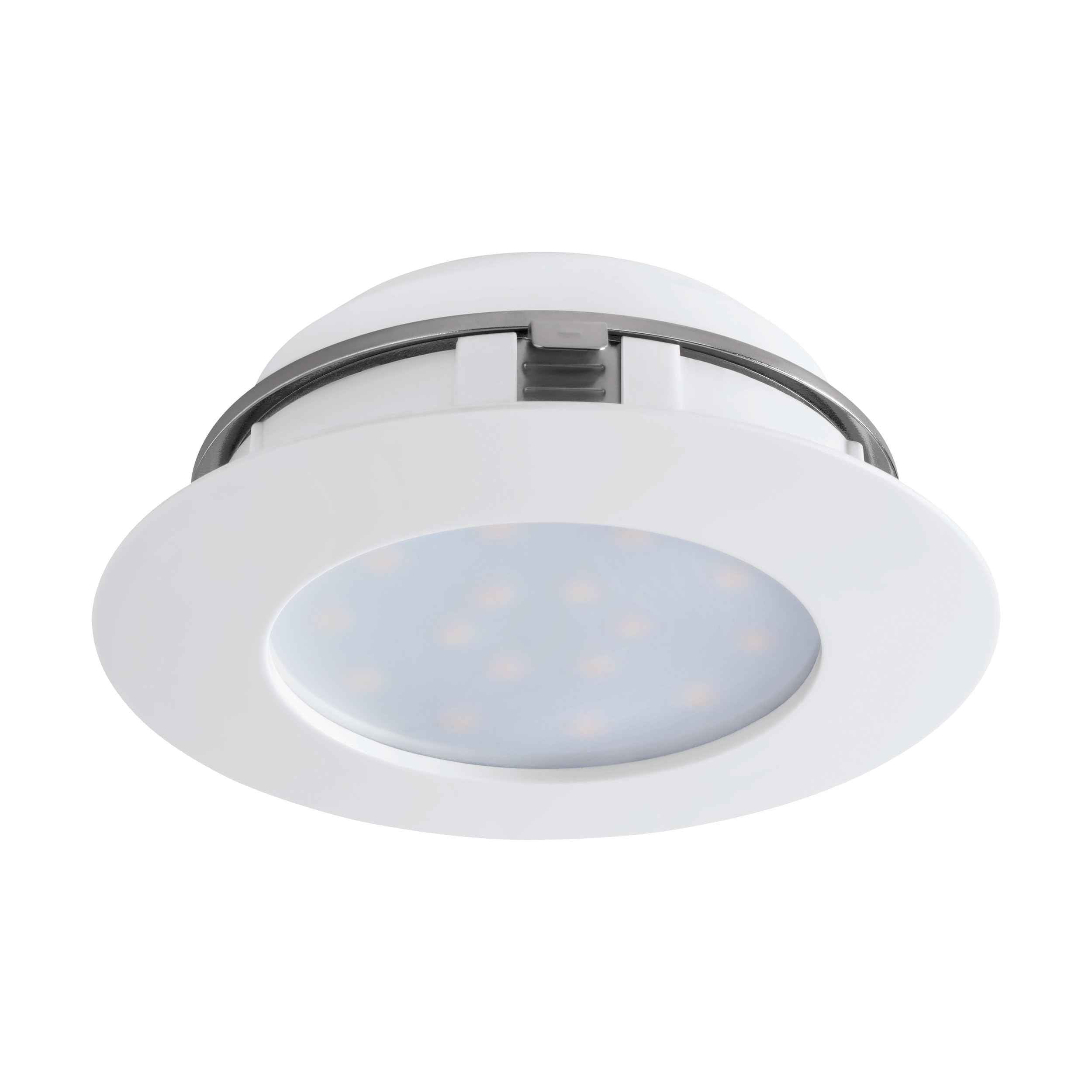 Eglo White Pineda Led Recessed Spotlight, Plastic, Recessed Spotlight, Flat, 11 Watt, Warm Diameter 10.2 Cm