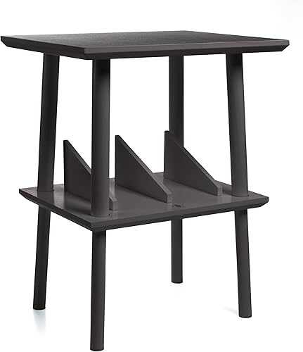 Miniatura 4 de Soporte para reproductor de discos de alta calidad, parte superior de pizarra, almacenamiento de vinilo más de 50 unidades, pino macizo (tablero de