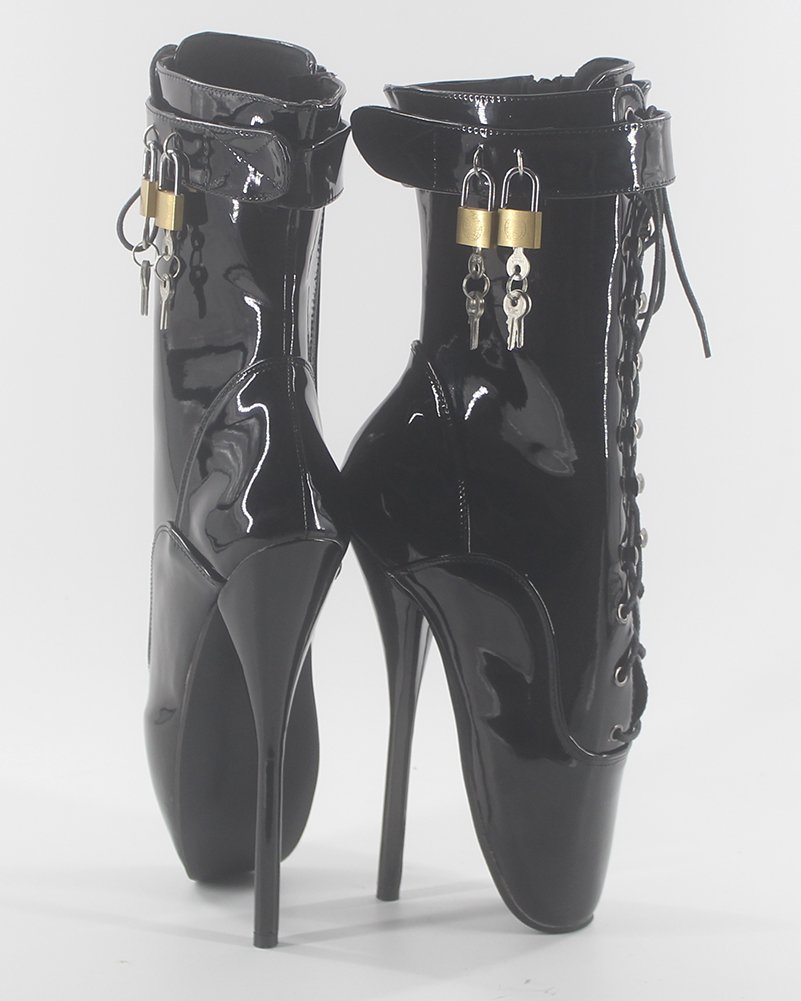 Damen Padlocks Kurzschaft Ballett Stiefel
