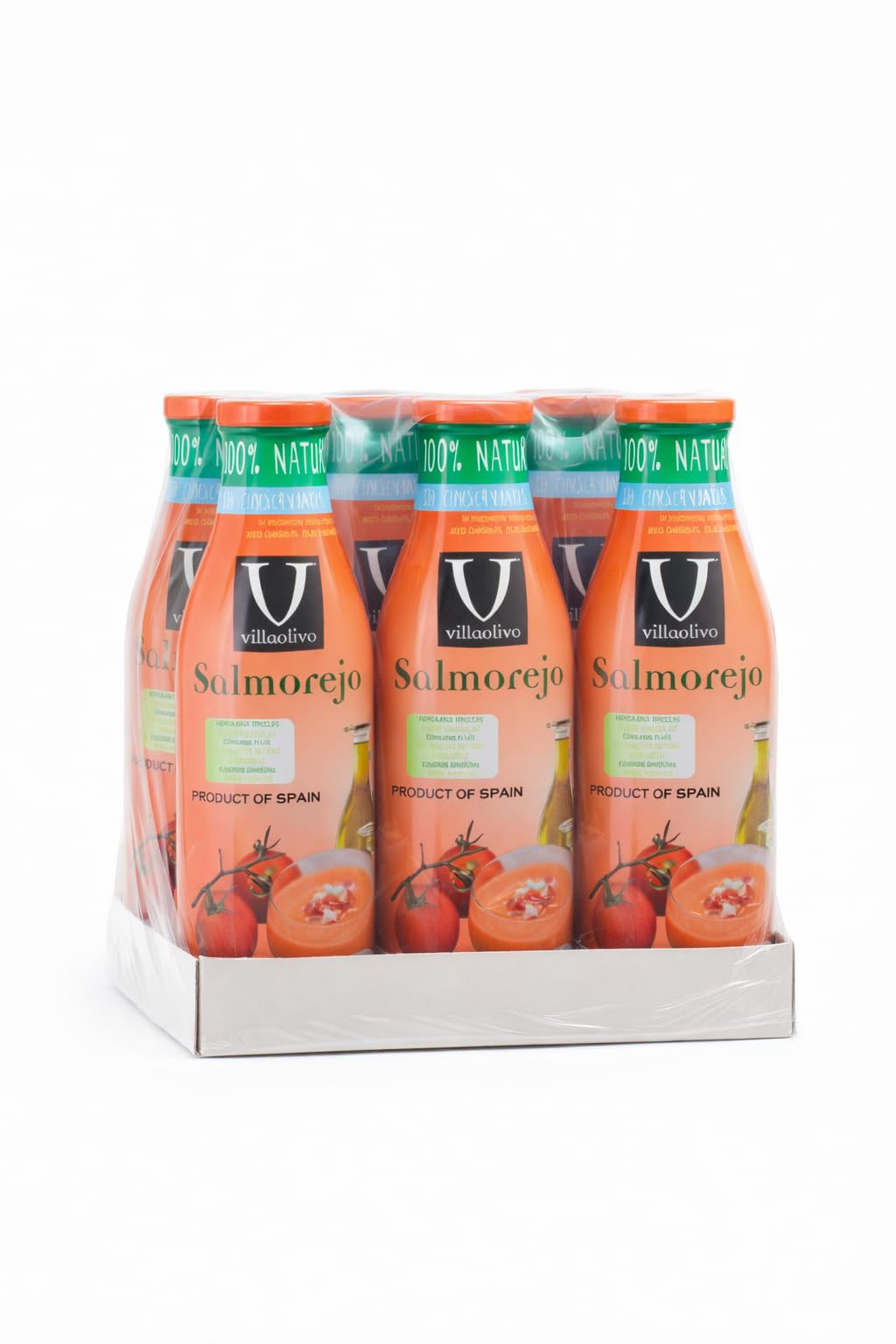 Villaolivo Salmorejo 100% Natural 6x1L Receta Tradicional Sin Conservantes