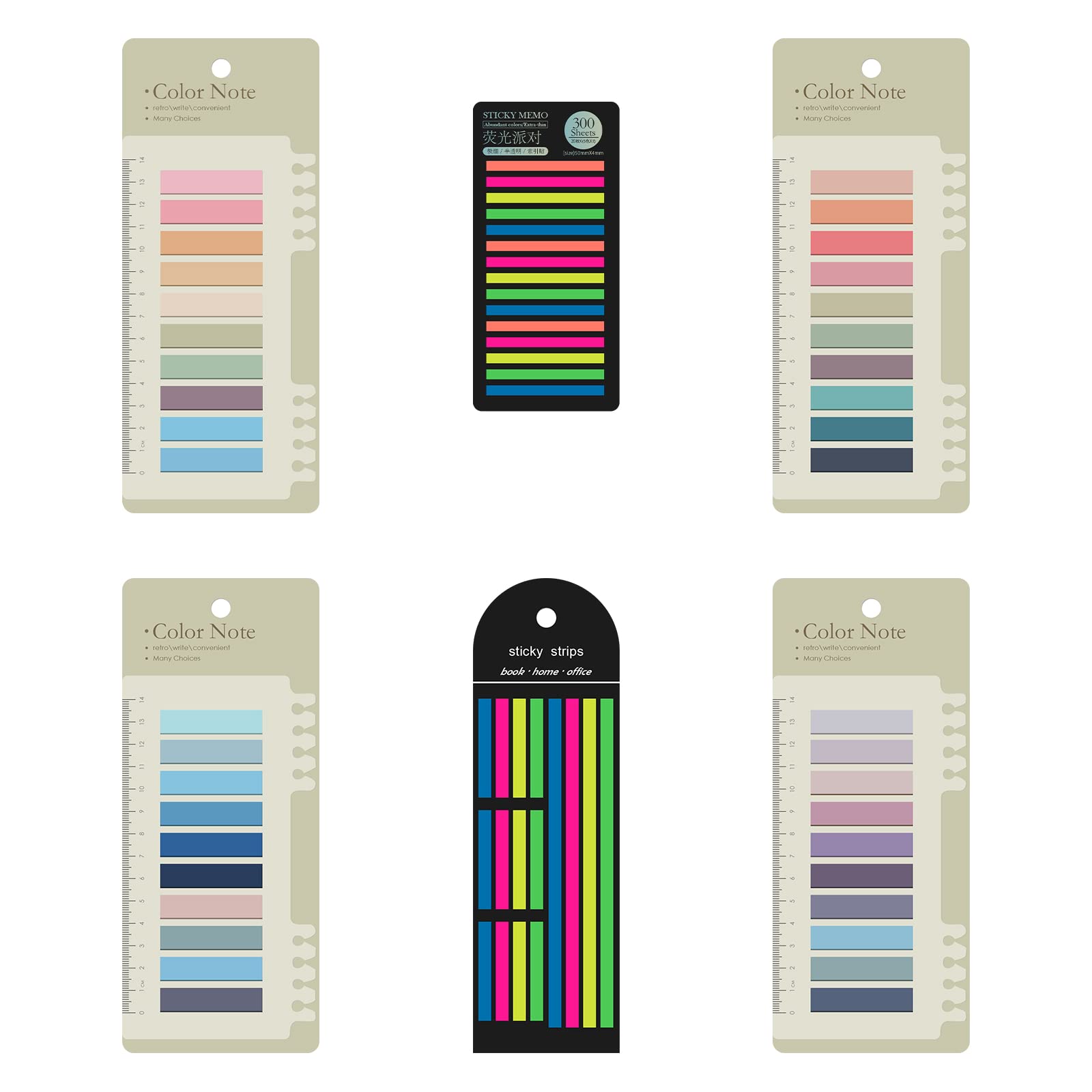 Tapsin 1320 Piezas Notas Adhesivas de Colores Sticky Notes Marcadores Adhesivos Marca Pagina Indices Adhesivs Marcadores de Página Escritura Colorido Translúcido Índice Pegatinas para Libros