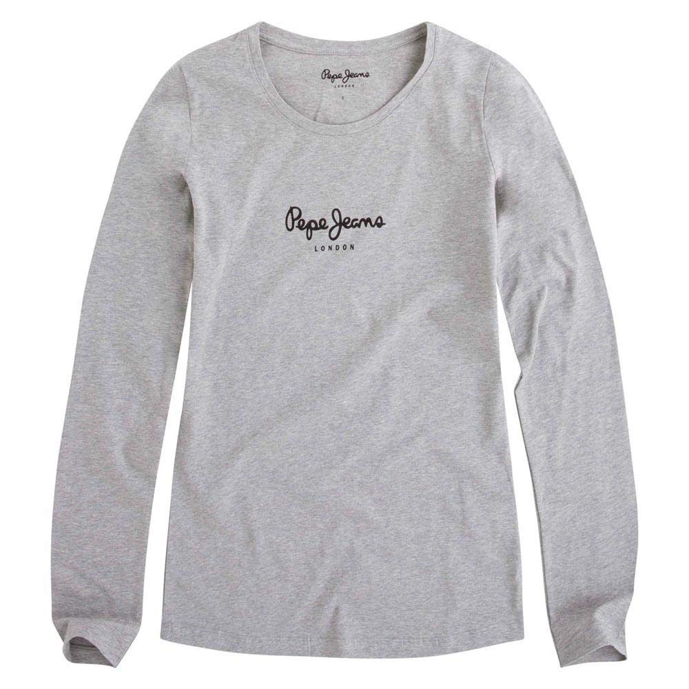 Pepe Jeans Women's Gris Long Sleeve T-Shirt New Virginia N