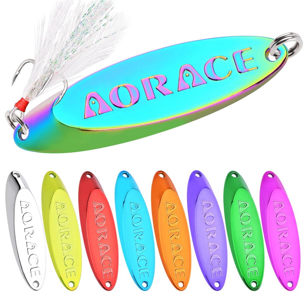 Señuelos de pesca, cucharas de metal para pesca de agua salada, señuelos de trucha agudos de metal duro, 12 tamaños, ganchos de cuchara de fundición para salmón y lubina en 3 g, 5 g, 7 g, 10 g, 14 g