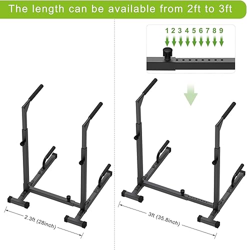 Miniatura 5 de SELEWARE Heavy Duty Dip Bar Attachment, Sturdy Dip Station with Adjustable Height, Multi-Function Parallel Bars for Home Gym Strength Training,