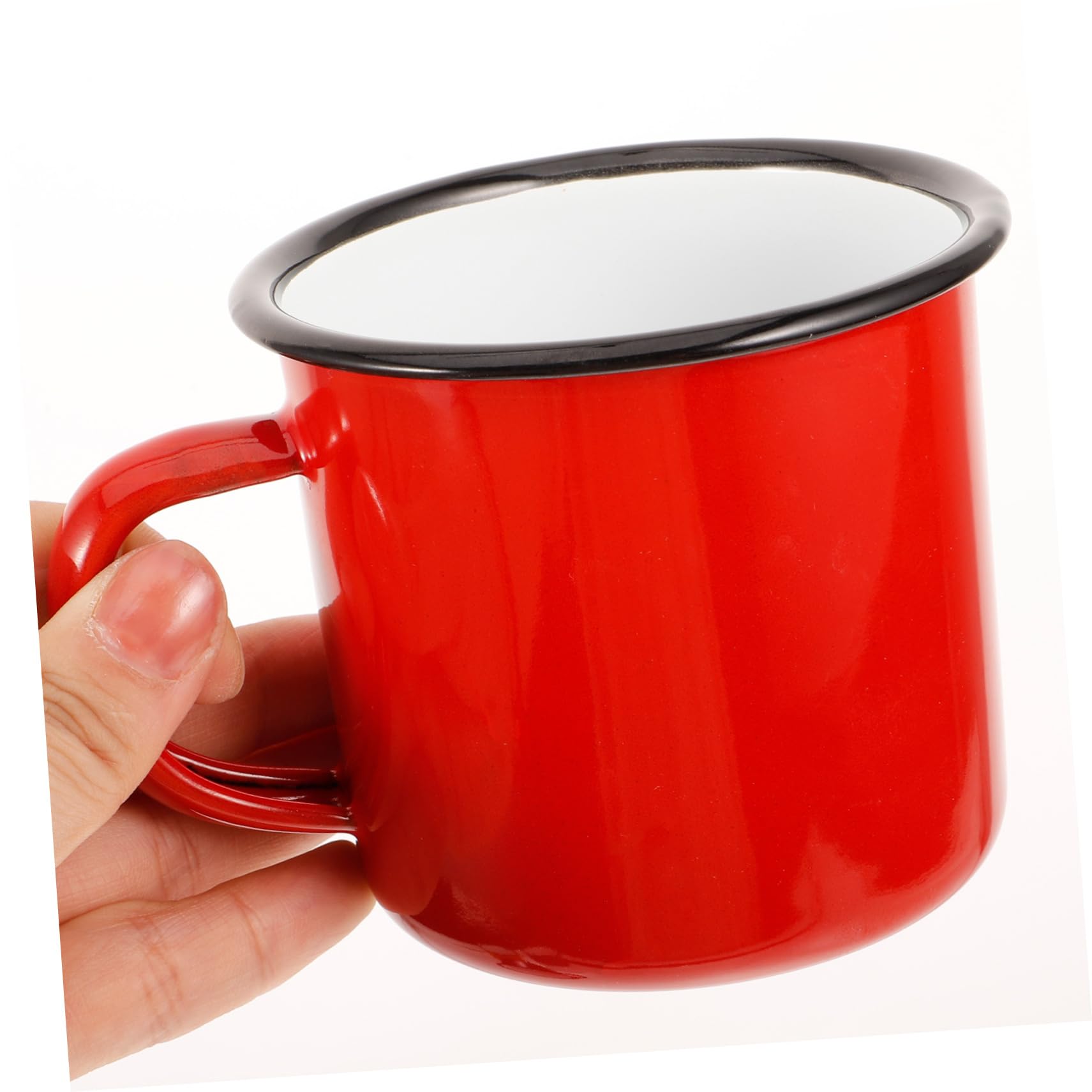4stücke Emaille Wiederverwendbare Campingbecher Emaillebecher für Tee Kaffee Milch Heiße Getränke Robust und Bruchfest für Outdoor-urlaube und Partys