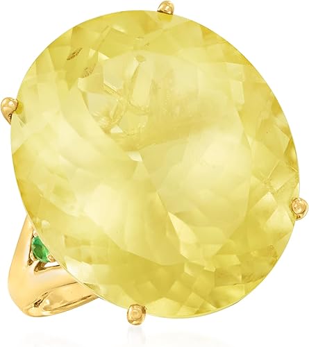 Miniatura 4 de Ross-Simons Anillo de cuarzo limón de 20 quilates en oro amarillo de 14 quilates