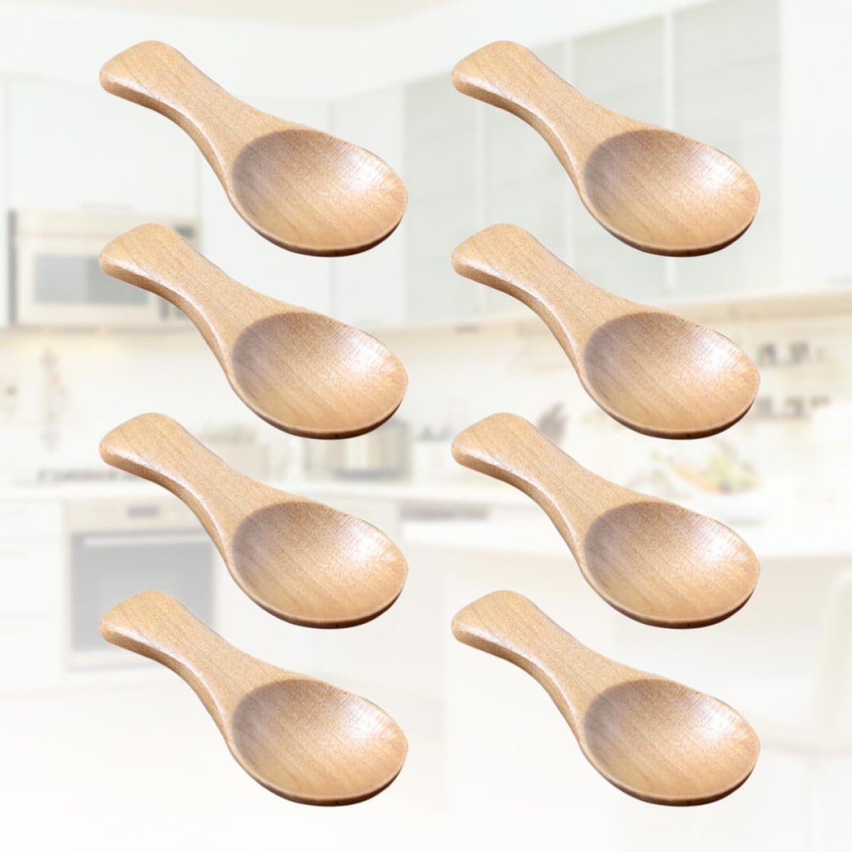 Wooden Salt Spoon Mini Short Handle Scoop 10pcs for Sugar Condiments
