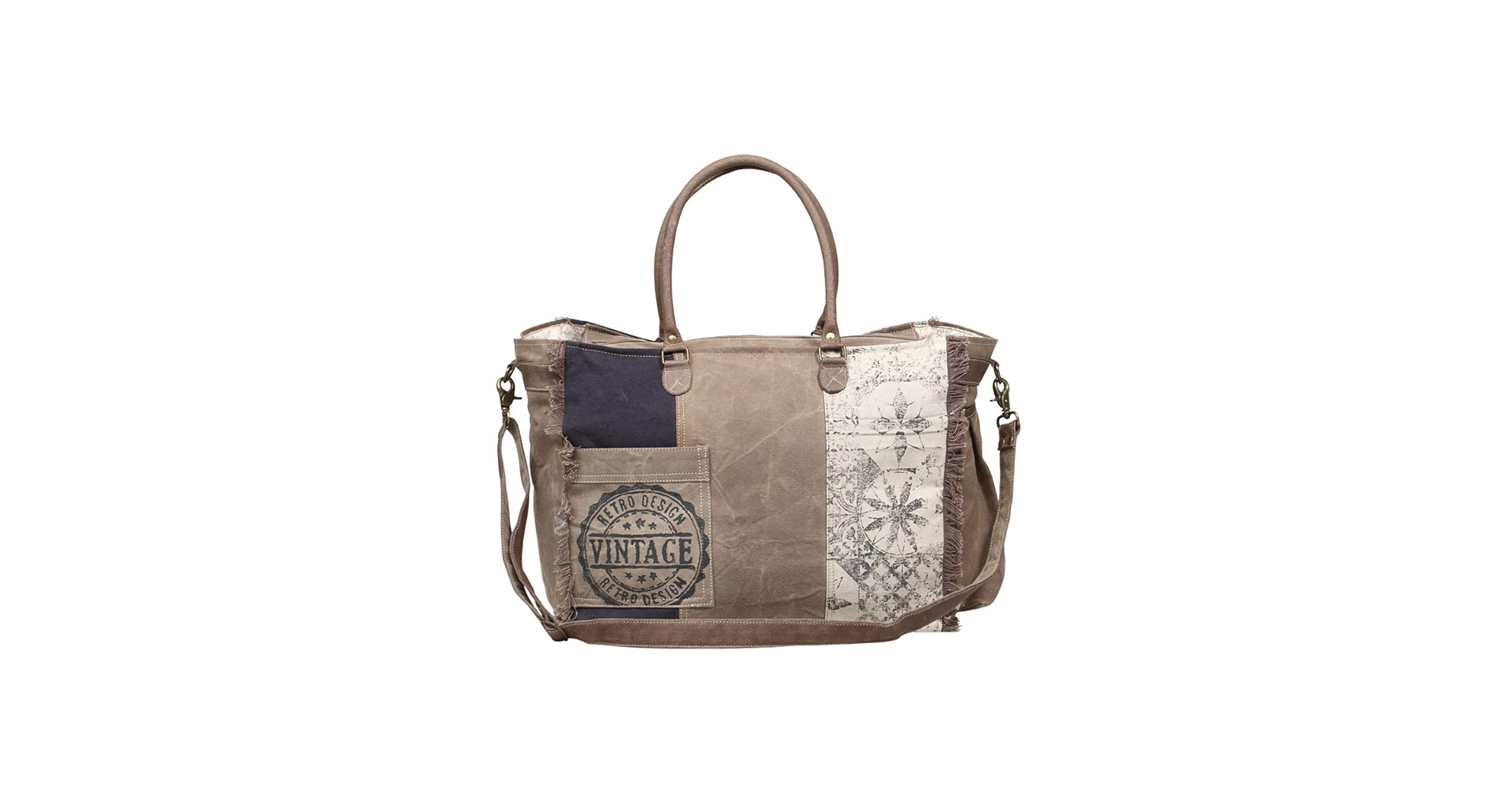Amazon.com: Myra Bag Retro Upcycled Canvas Weekender Bag S
