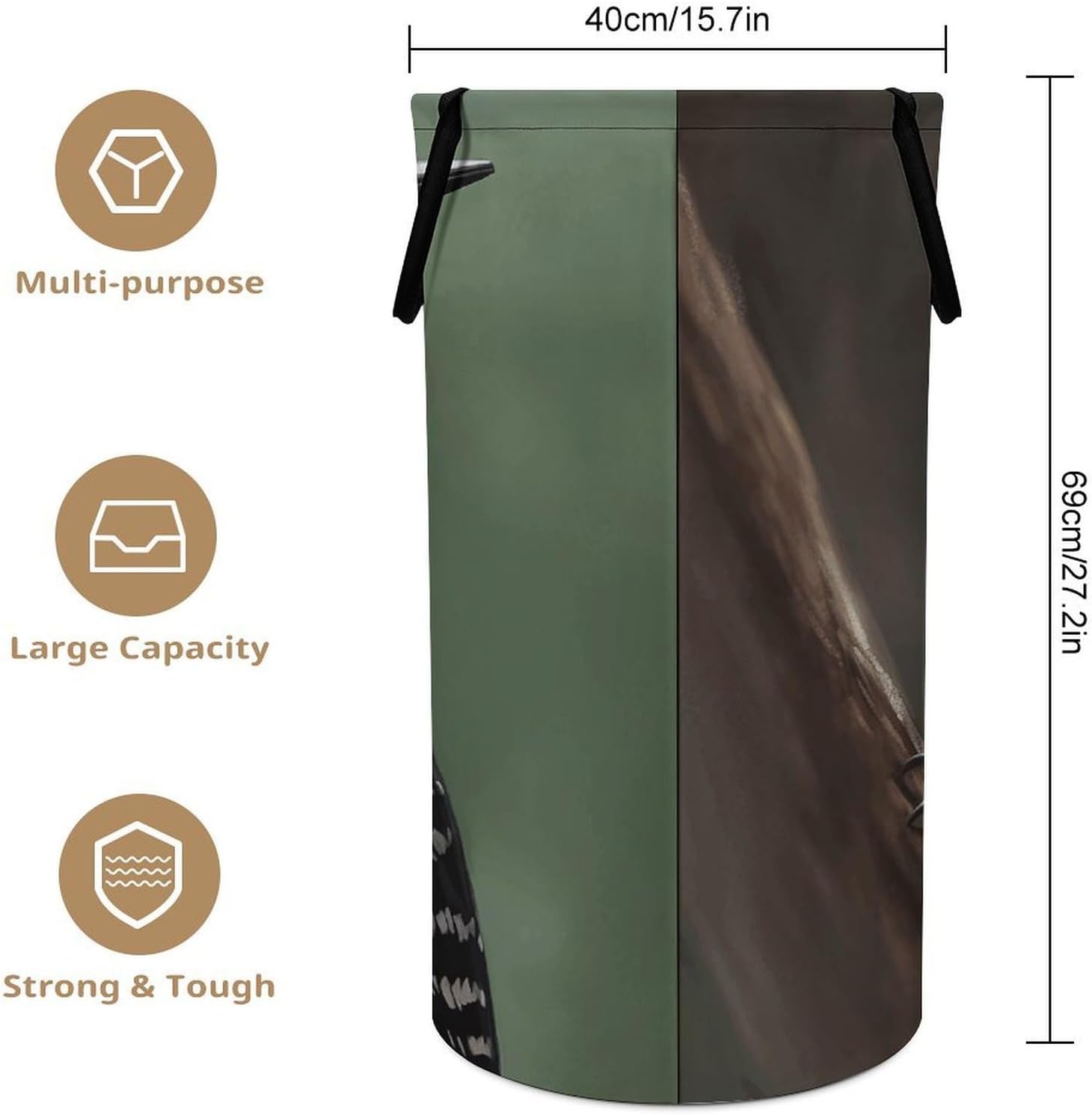 Woodpecker Laundry Hamper Portable Lightweight Clothes Hampers Fashion Dirty Laundry Storage Basket Large Capacity Foldable Clothes Baskets for Bathroom Bedroom