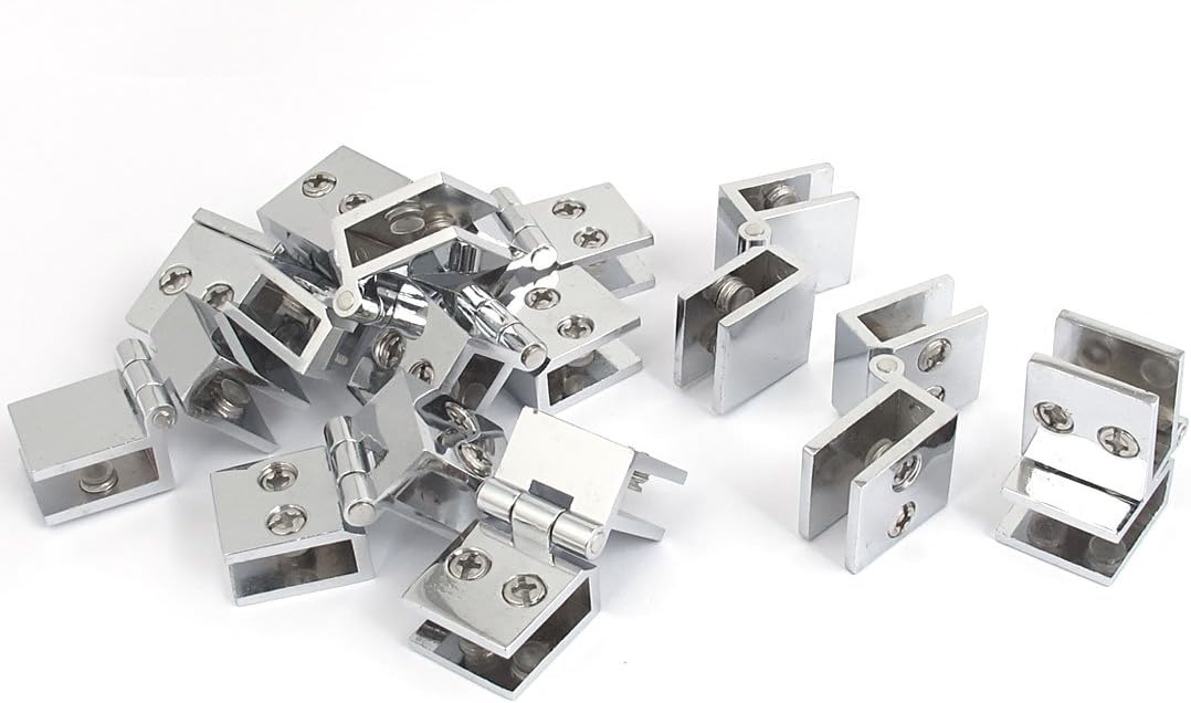 Aexit Bathroom Shower 5mm-8mm Adjustable Collapsible Rectangle Clamp Clip Door Hinge 10pcs (e187db156eee8da7453de115bdb2e74a)