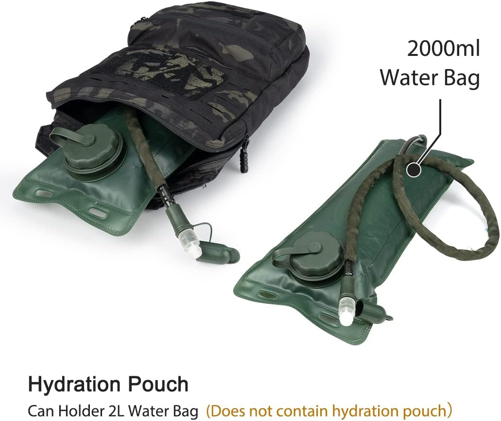 Tactical MOLLE Hydration Pack for 2L Hydration Water Bladder Hydration Bag 500D Nylon
