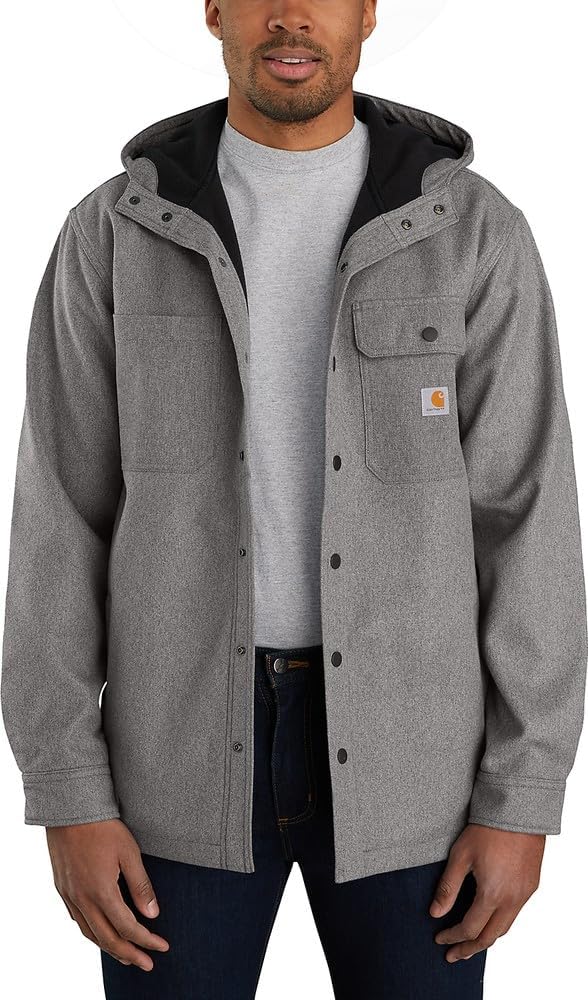 Men's Rain Defender Relaxed Fit Heavyweight Hooded Shirt Jac