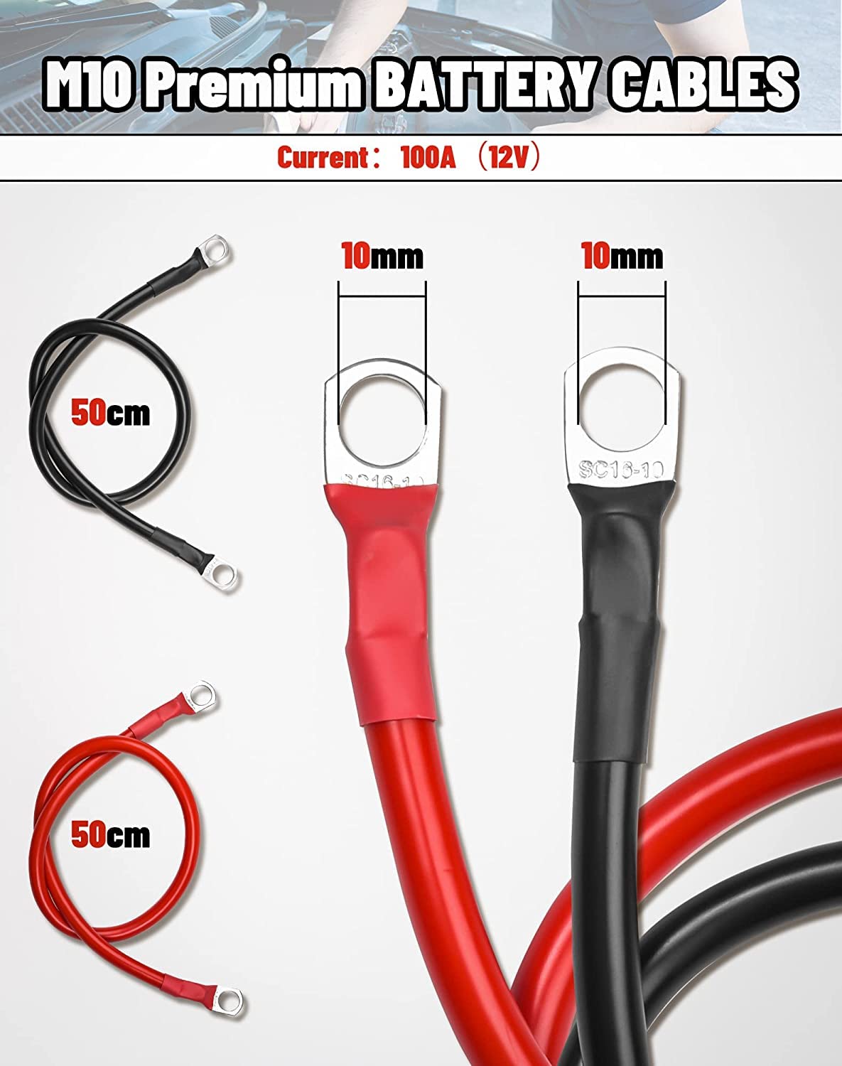 Cavo batteria con Occhielli Specifici per Batteria Auto - Diam. 8,5 MM – BC Battery Italian Official Website