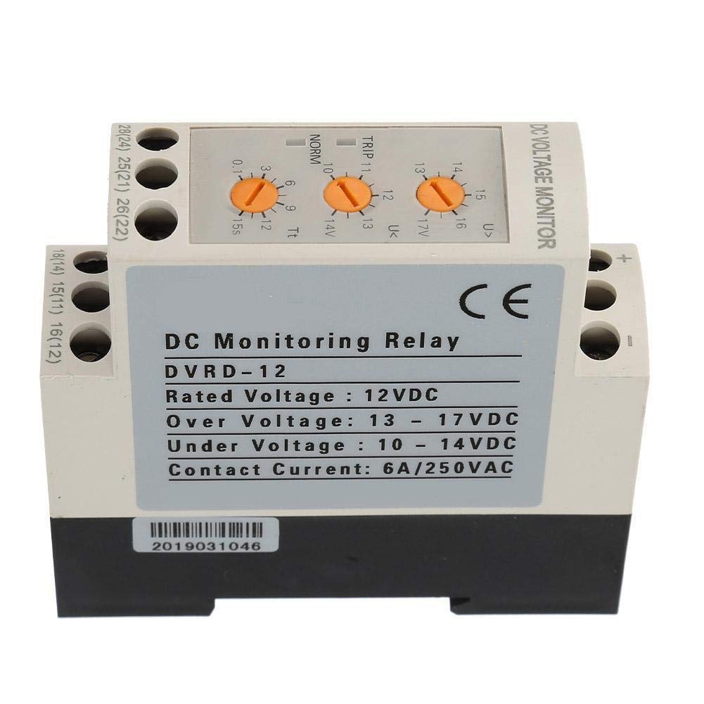 KSTE Relé de Monitoreo de Voltaje, DC 12V DVR de la Sobretensión y de Bajo Voltaje Protección de Relé Carril de Guía 35MM