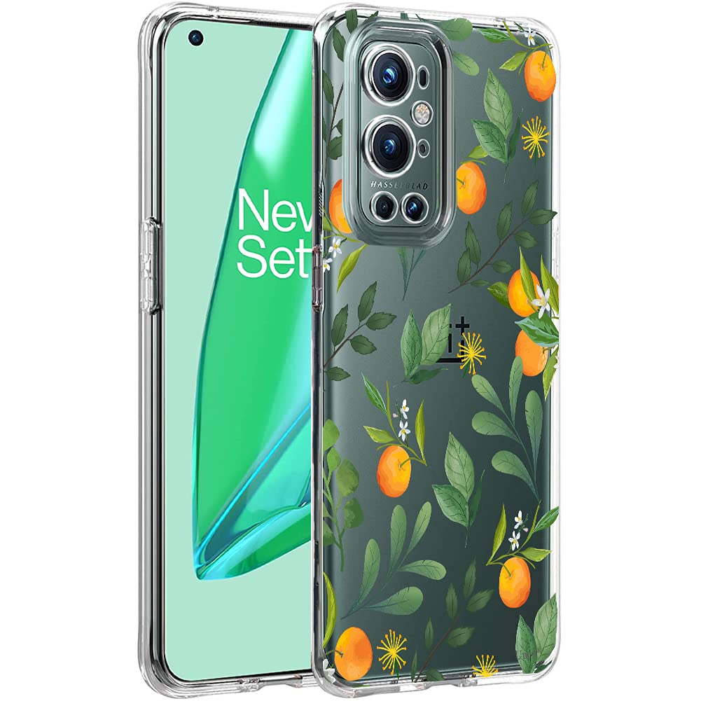 Unov Case Compatible with OnePlus 9 Pro 5G Clear with Design Soft TPU Shock Absorption Slim Embossed Pattern Protective Back Cover OnePlus 9 Pro 5G