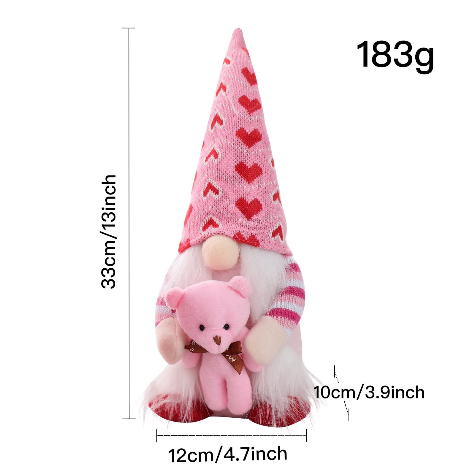 Peluche de DéCoration de Gnomes de la Saint-Valentin - 2PièCes M. et Mme. PoupéE Tomte Scandinave Saint-Valentin pour les Ornements - Maison