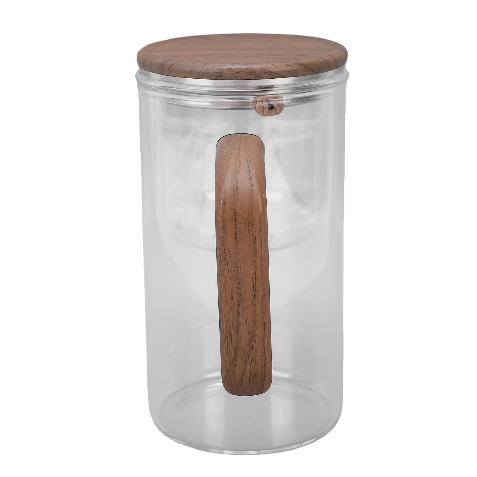 Brrnoo Teiera per Separazione Dell'acqua Teiera in Vetro Macchina per il tè Press Control Trasparente Grande capacità [segnaposto] Manico in Legno Design Ergonomico con Parti Staccabili (FY720D)