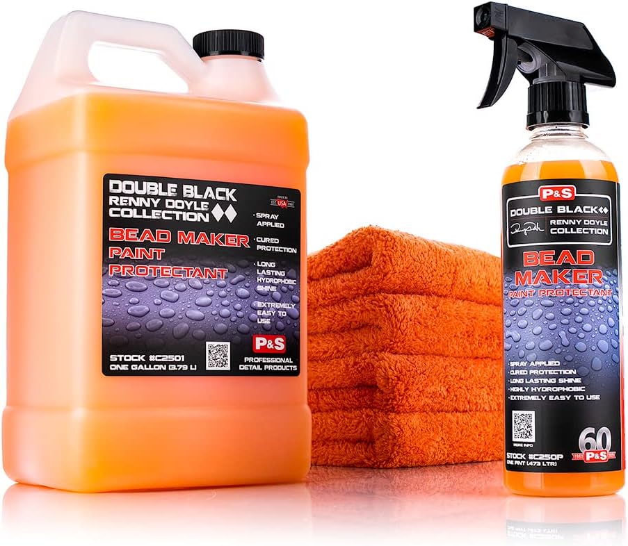 Bead Maker + 4 Eagle Edgeless Microfiber Towels - Combo Kit - Paint Protectant & Sealant, Easy Spray & Wipe Application (1 Gallon + 1 Pint)