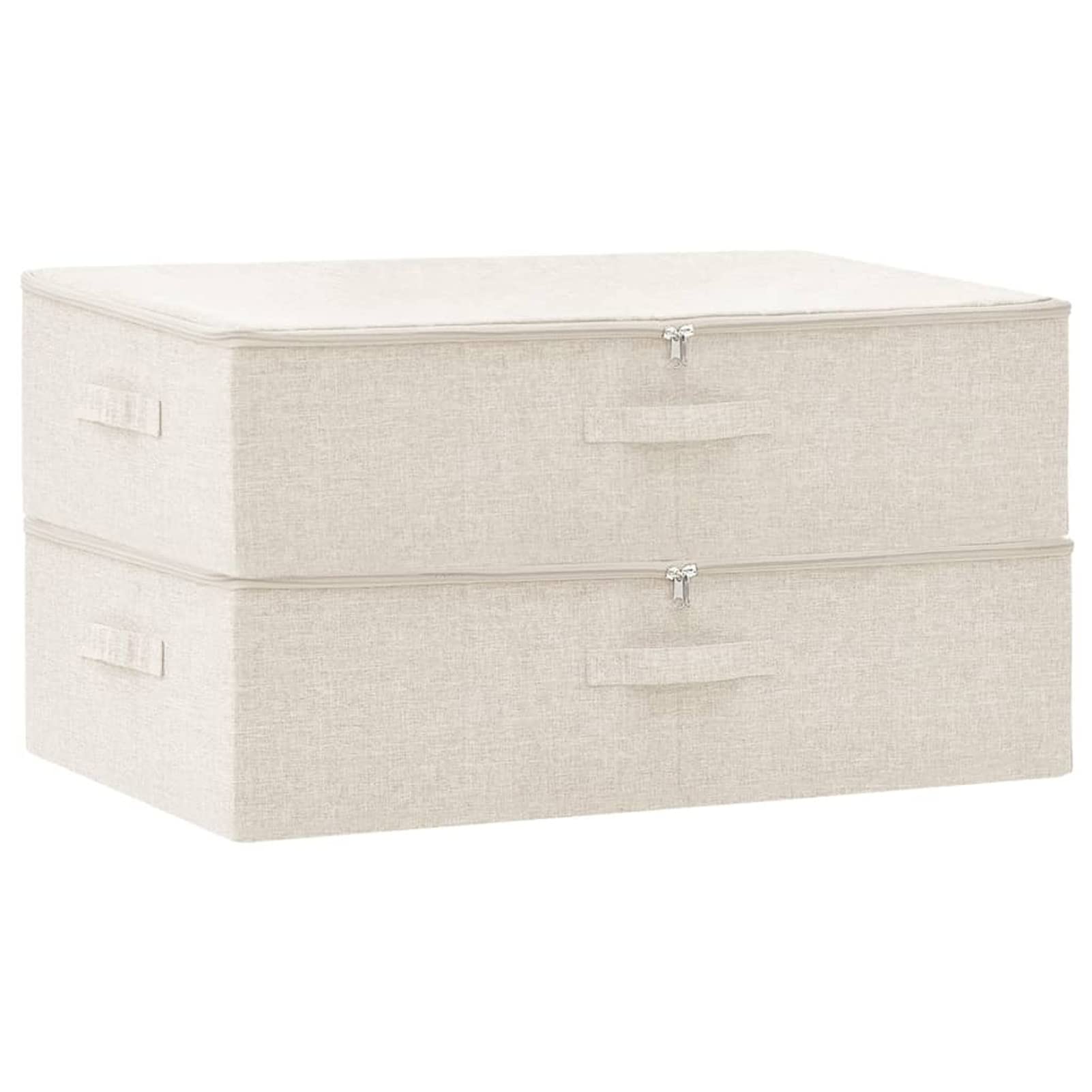 Aufbewahrungsboxen 2 Stk Spielzeugkiste, Aufbewahrungskiste, Kleideraufbewahrung, Kleideraufbewahrung & Organisation, Stoff 70x40x18 cm Creme