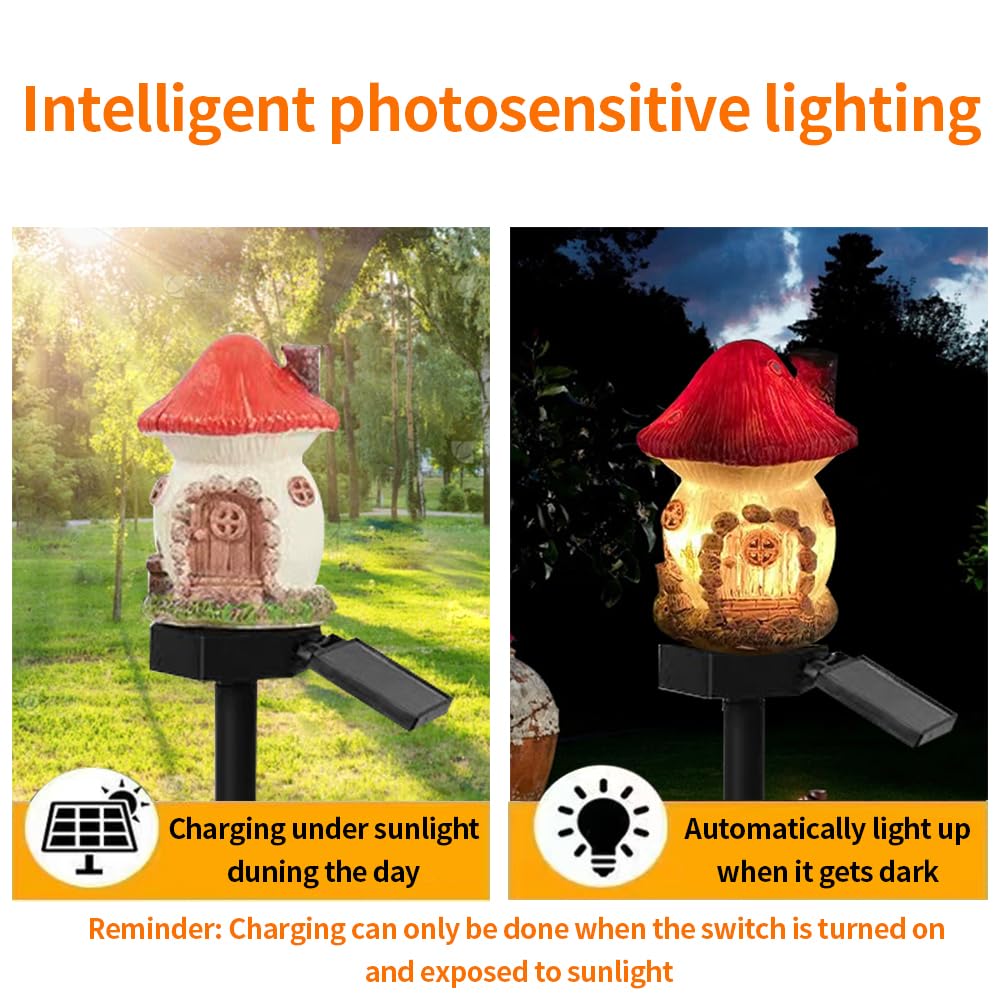 YZYOE Solar Powered Red Mushroom House Lamp - Image 2