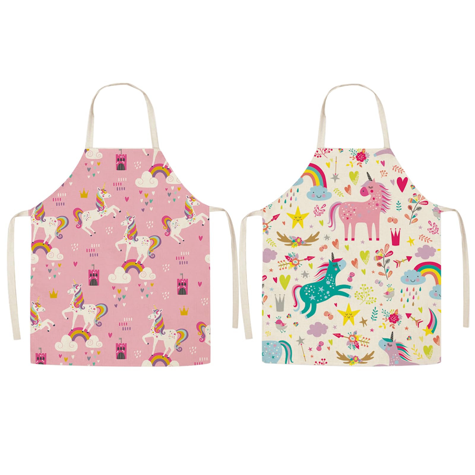 JSTHHTT 2PCS Delantal Infantil, Delantal NiñA, Delantal Infantil Cocina, Delantales De Chef Artista, Delantales Cocina, Para Pintar,Cocinar, Hornear, Cocina, Jardín