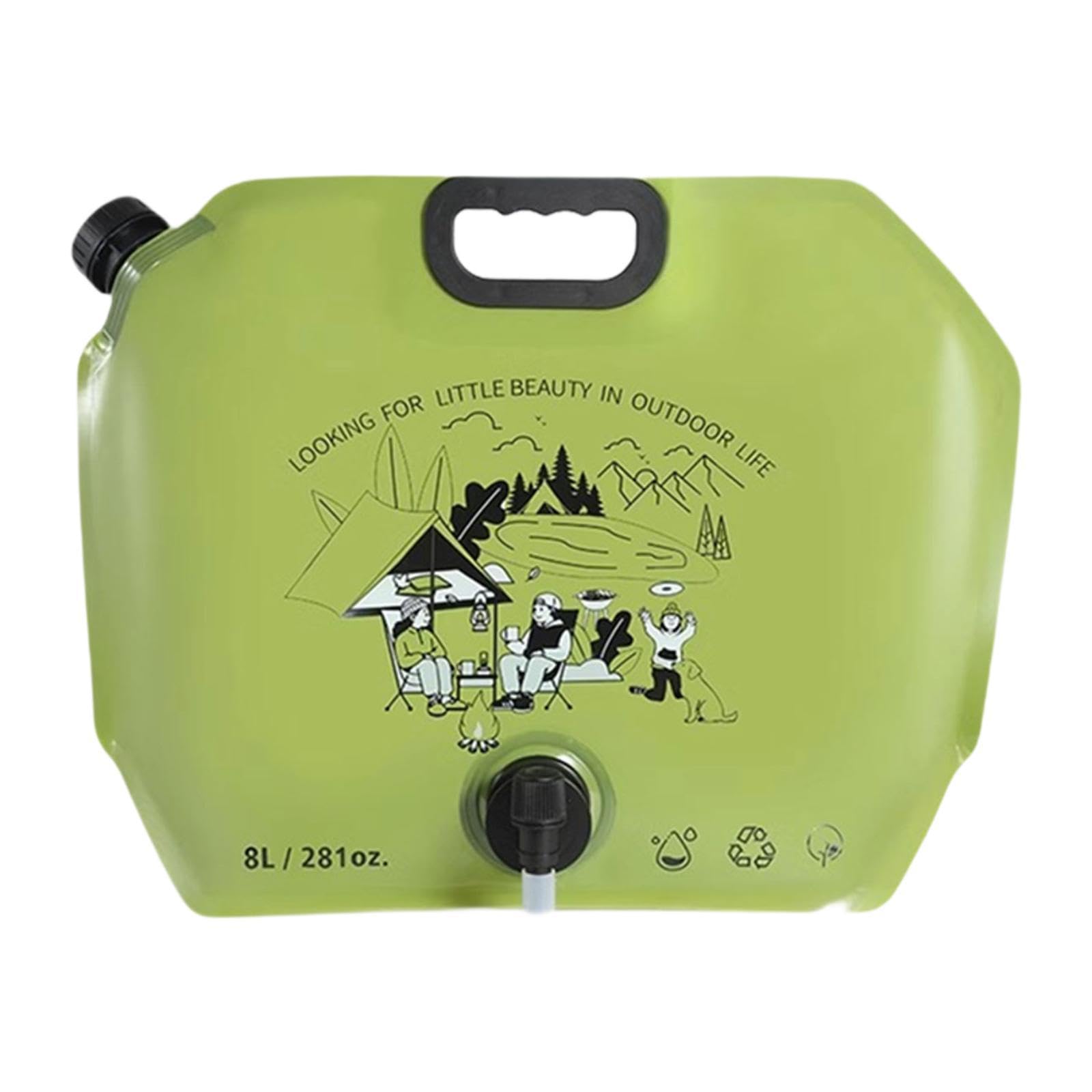 Camping Water Container Bag Water Bottle Storage Jug for BBQ Hiking Outdoors Green | Water Carriers & Jerrycans | Water Bottles & Hydration | Camping & Hiking | Outdoor Sports-image-0