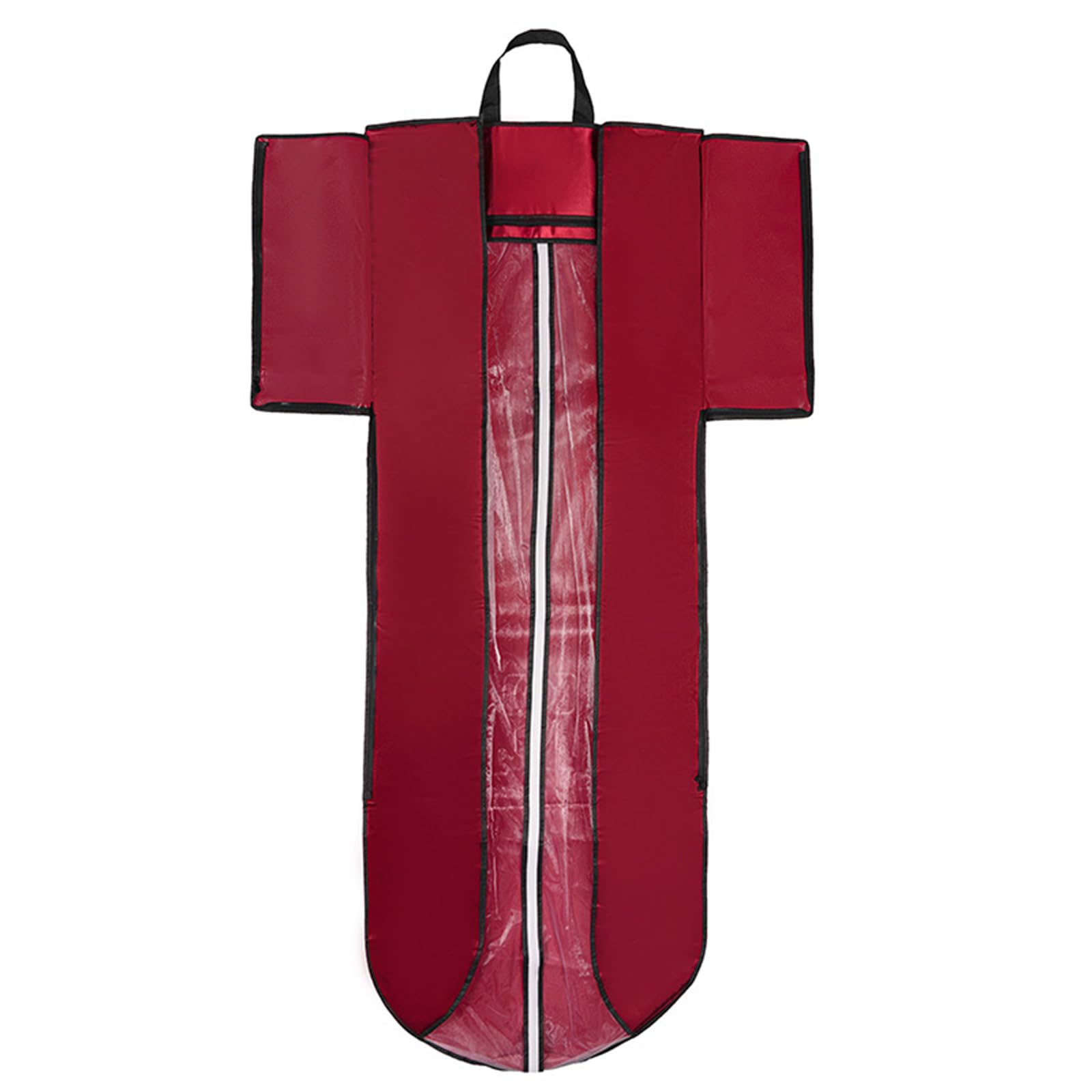 Kleiderhüllen, extra lang, Kleidersäcke für Hochzeitskleider, transparent, wasseür Brautkleider, zusammenklappbar, Reise-Staubbeutel mit Griffen, 160 x 58 x 20 cm, Rot (Rot 200 x 58 x 20 cm)