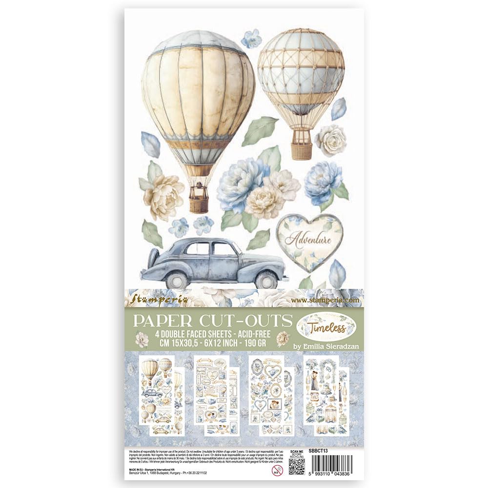 Stamperia SBBCT13 Paper Cut Outs, Assorted, 15 x 30.5 x 0.3 cm