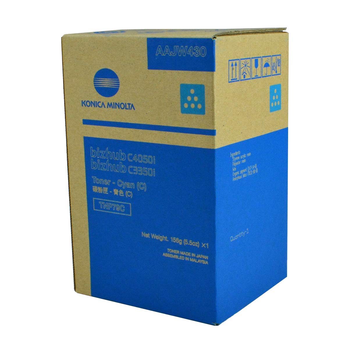 OEM Konica Minolta TNP79C, AAJW430, Cyan Toner, 9,000 Pages and Reliability, Compatible with Konica Minolta BIZHUB C3350I, C3351I, C4050I, C4051I
