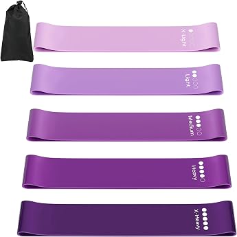 Fitnessb nder widerstandsb nder 5er Set 5 Verschiedene St rken trainingsb nder mit  bungsanleitung & Tragebeutel Resistance Bands Set f r Yoga Muskelaufbau Pilates Fitness Dehnen