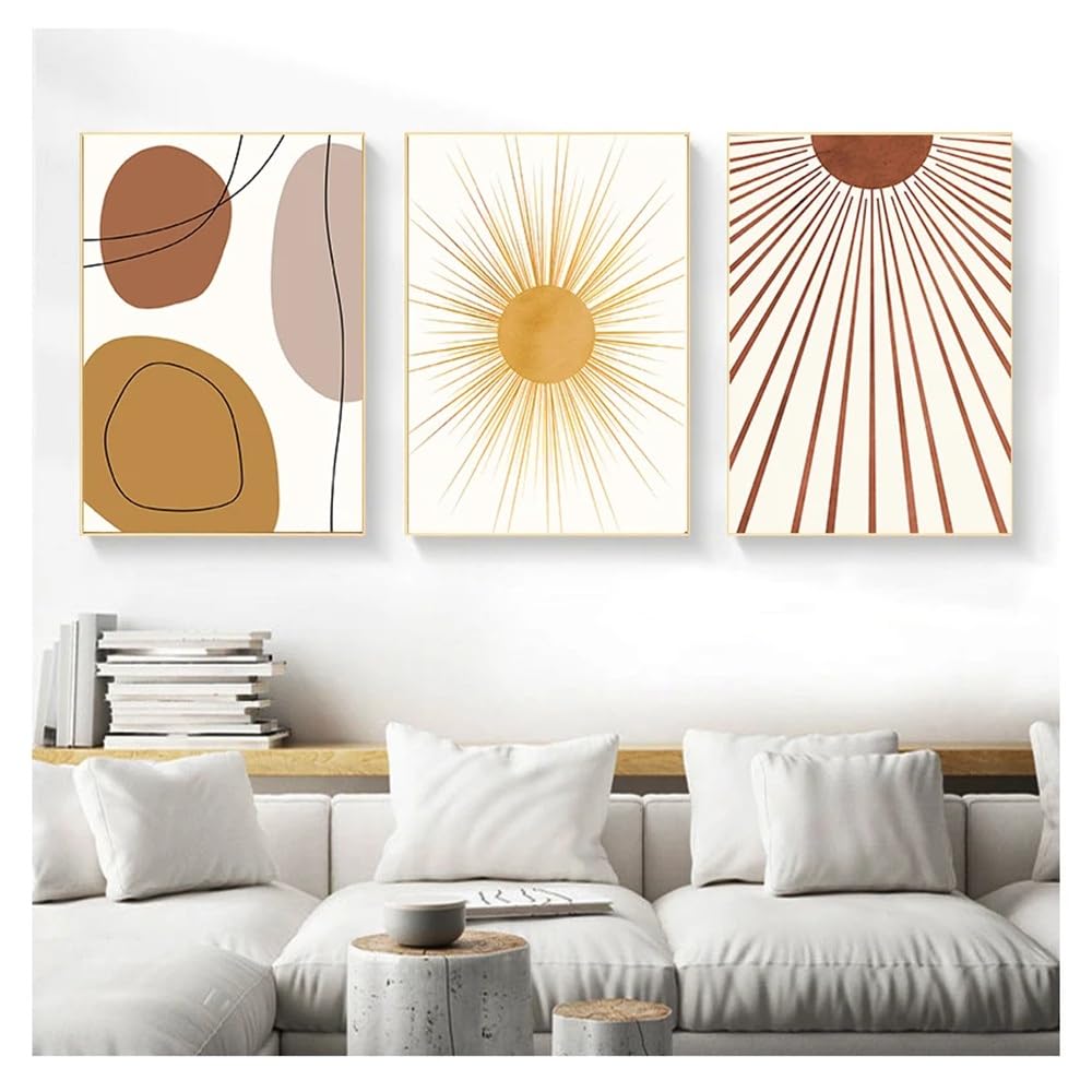WUHBCZ Art Pictures-Abstract Wall Art Canvas Painting Nordic Posters Prints Wall Pictures Abstract Sun Lines Pictures Artwork for Living Office Room Decor -40 * 60cm/3PCS (No Frame)