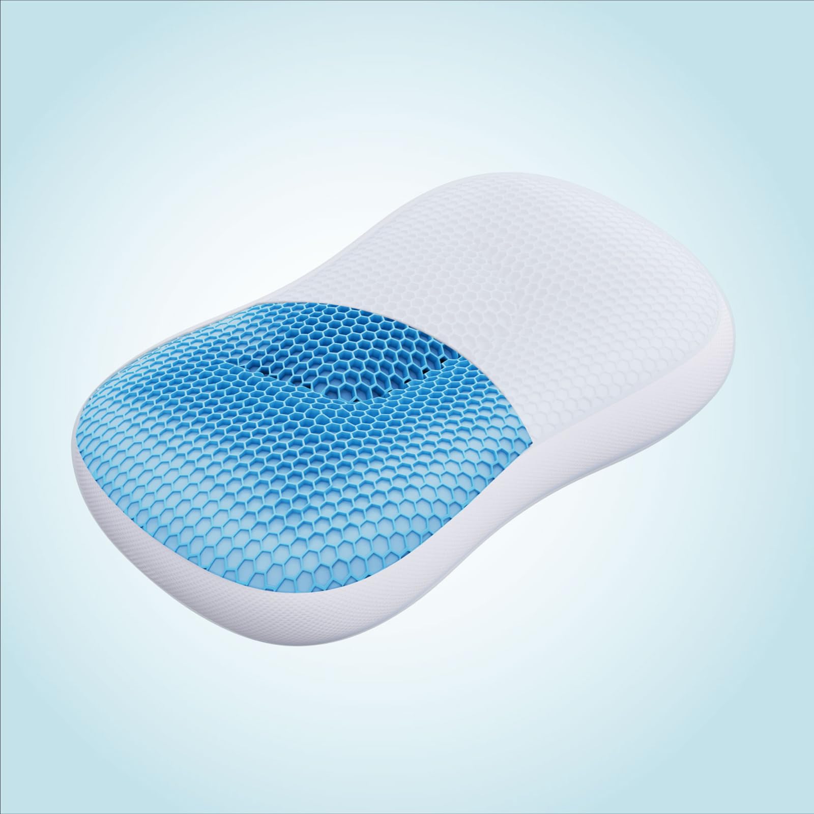 The Sleep Company Smartgrid Ergorelief Pillow | 8 Shaped Ergonomic Design | Central Head Pocket | Neck & Shoulder Pain Relief | Washable Cover | Bed Pillow | Sleeping Pillow | White |Microfiber