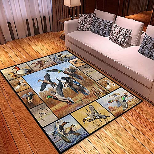 Duck Hunting Rug Carpet Mat For Living Room Bedroom Kitchen Bathroom Decorative Lightweight Foam Printed Rug 3X5 4X6 Area Rug (Medium(4X6 Feet)) #TOP2