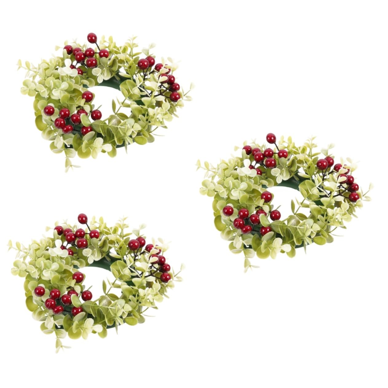 Alipis 3 Piezas Guirnalda de Velas de Baya Artificial para Decoración de Mesa para Bodas y Fiestas Adorno Navideño de con Toque Natural