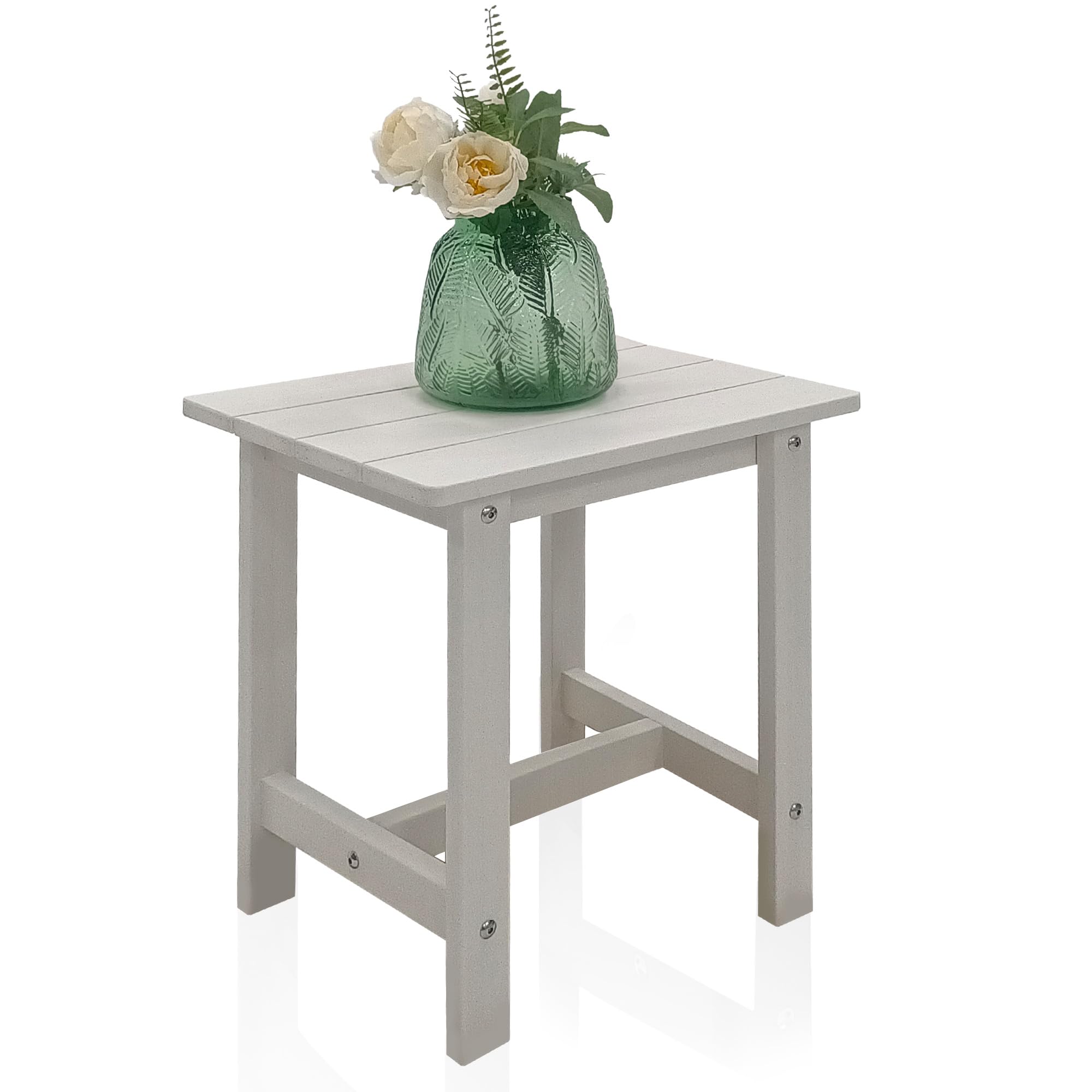 juserox Outdoor Side Table, Adirondack Small Patio Table, Plastic Small Table, HDPS Side Table for Pool, Balcony, Porch, Deck, Backyard, Indoor or