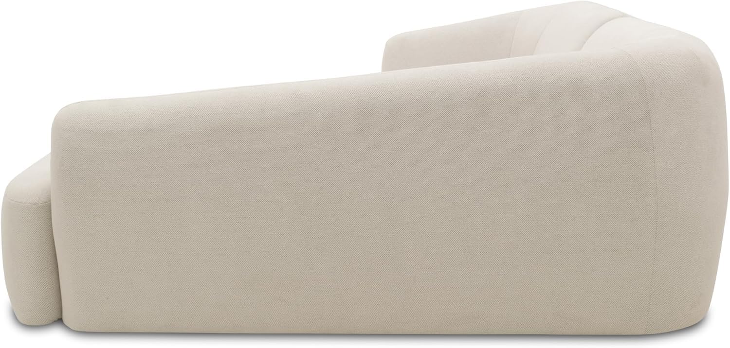 DOMO. collection Ecksofa Ansina, Taschenfederkern, Creme | Longchair rechts mit Taschenfederkern, komfortable Polsterecke in L-Form, 216 x 196 x 76 cm (BxTxH)