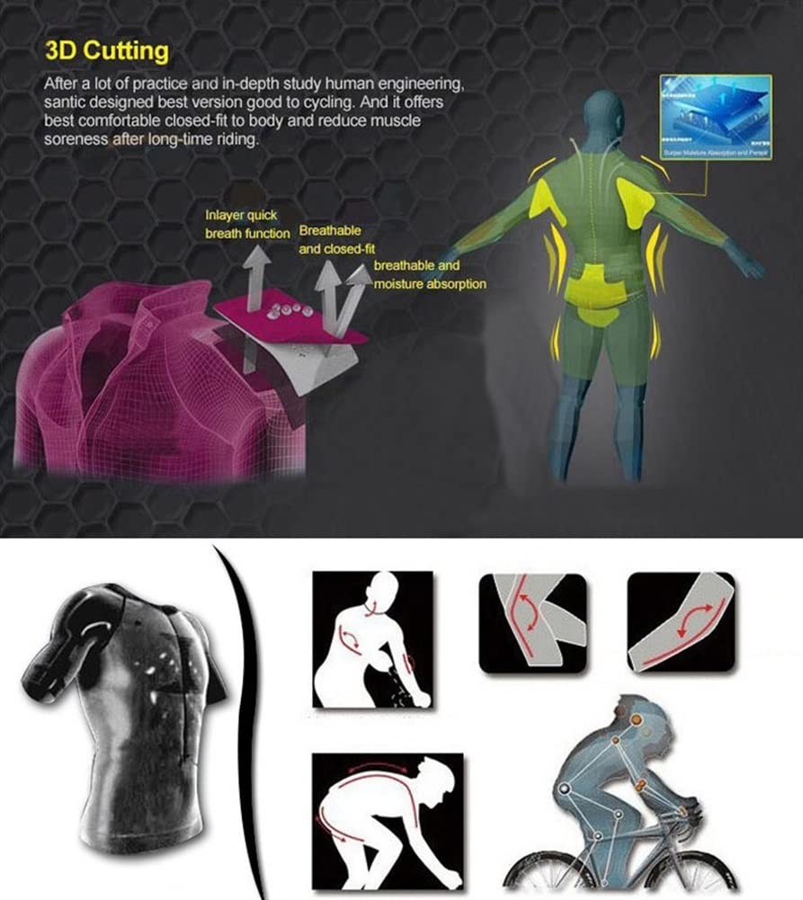 Conjuntos de jersey de ciclismo para mujer, traje de mono, equipo de triatlón, ropa de ciclismo, conjunto de ciclismo de carretera con bolsillos, almohadilla de GEL CYTSH (Color : H, Size : Small)