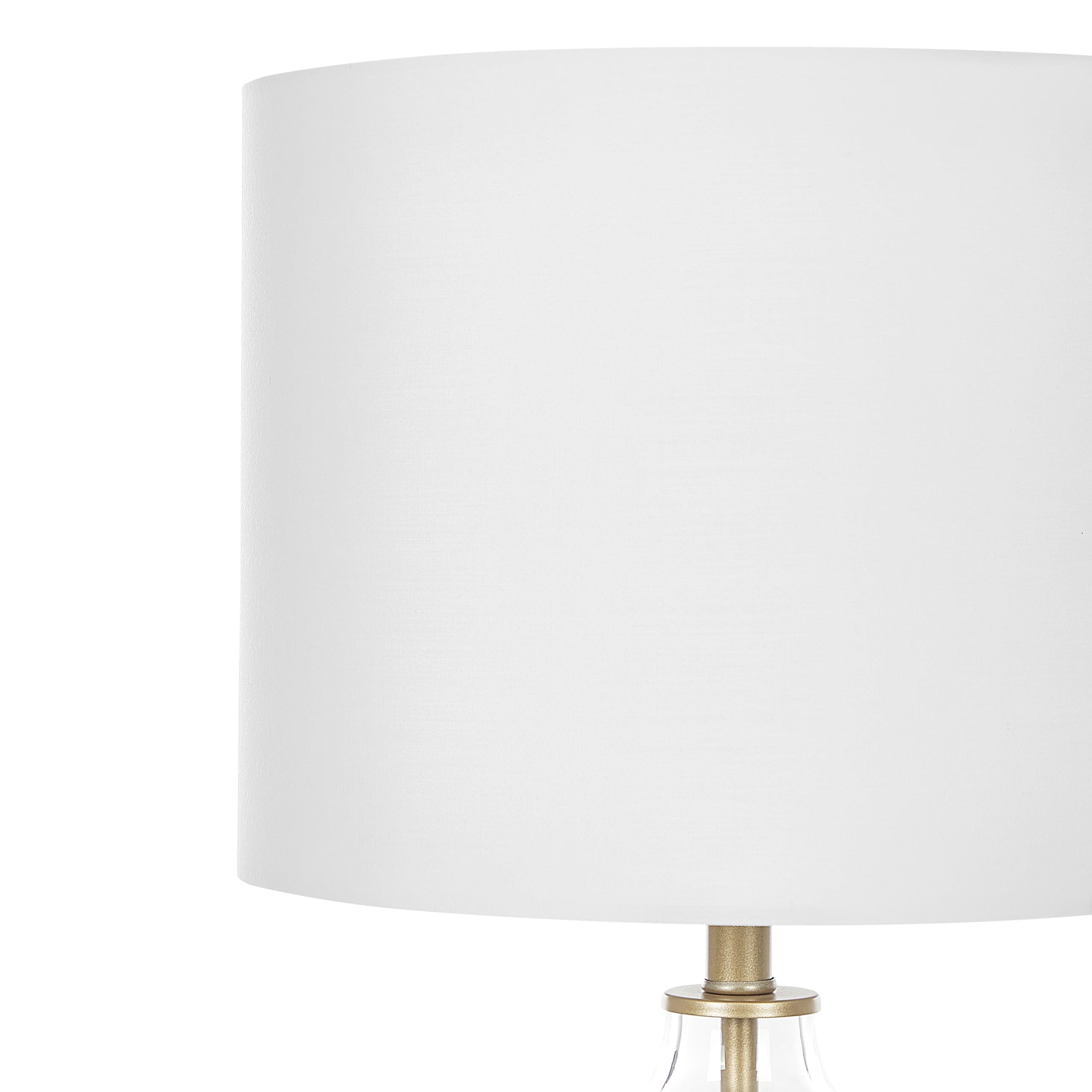 Beliani Moderne Tischlampe Vase-Optik Glassockel Stoff-Lampenschirm weiß/gold 63 cm Okari
