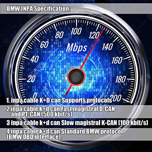 Inpa K + D Can Cable For Bmw E60 E61 E70 E81 E83 E87 E90, E1, E92, E93 R56, Obd2 Obdii Diagnostic Test Scanner Usb Interface Cable Adaptor, Inpa Cable For Bmw Full Diagnosis From 1998 To 2008 Models #TOP4