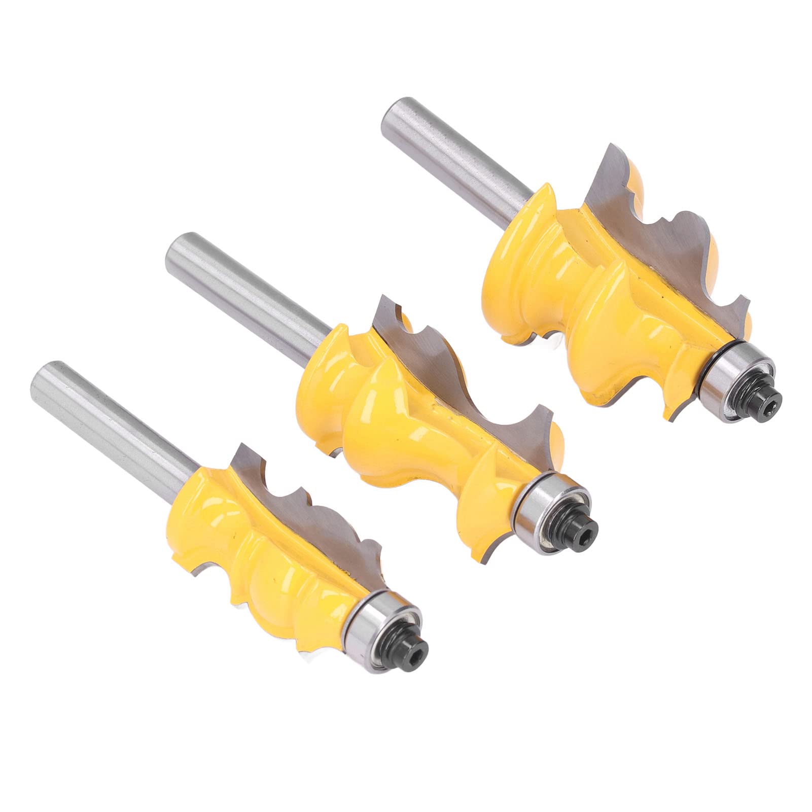 Set di frese per fresatura da 3 pezzi per modellatura architettonica, accessori per la lavorazione del legno, gambo da 8 mm